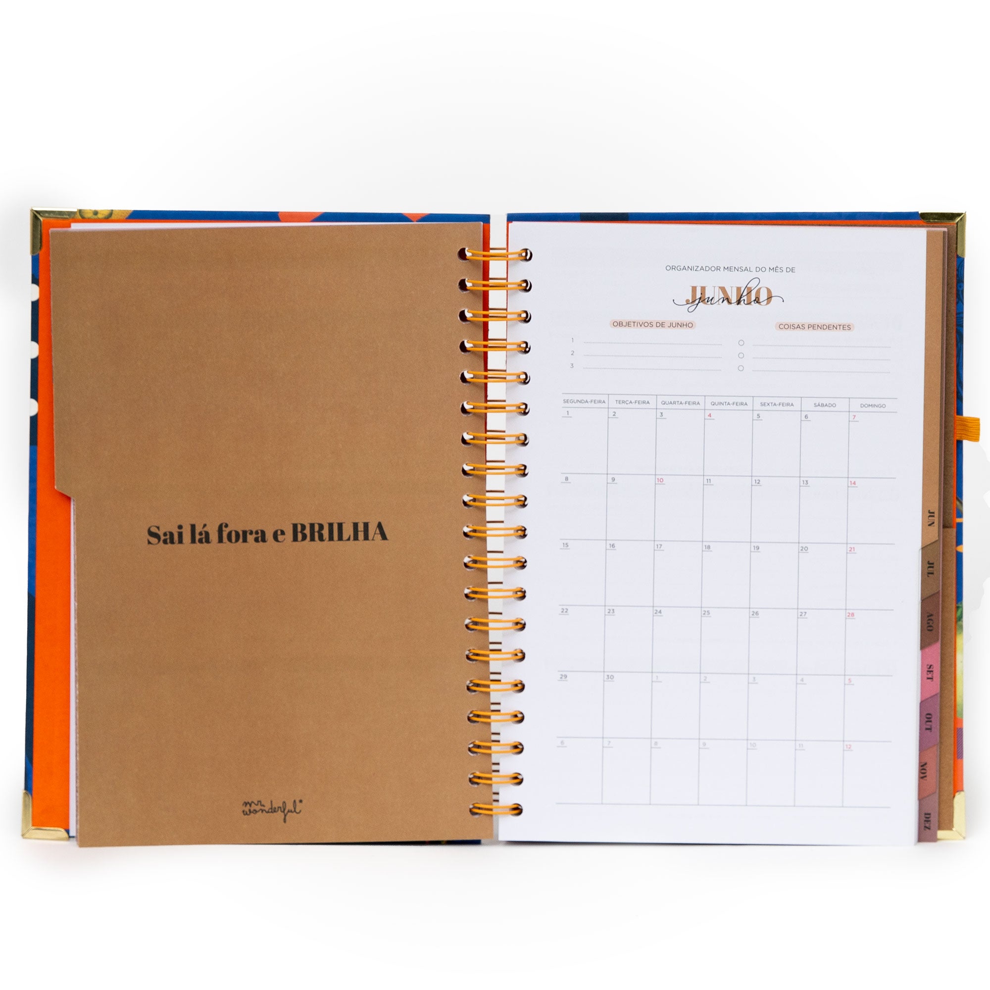 Agenda 2026 de organização semanal da Mr. Wonderful para escritório