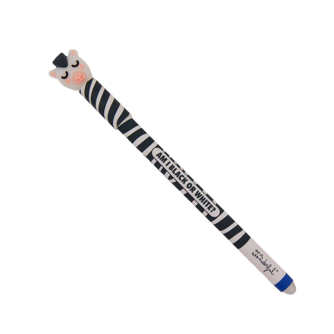 Boli borrable Bo-Bo Mr. Wonderful cebra con frase Am I black or white?