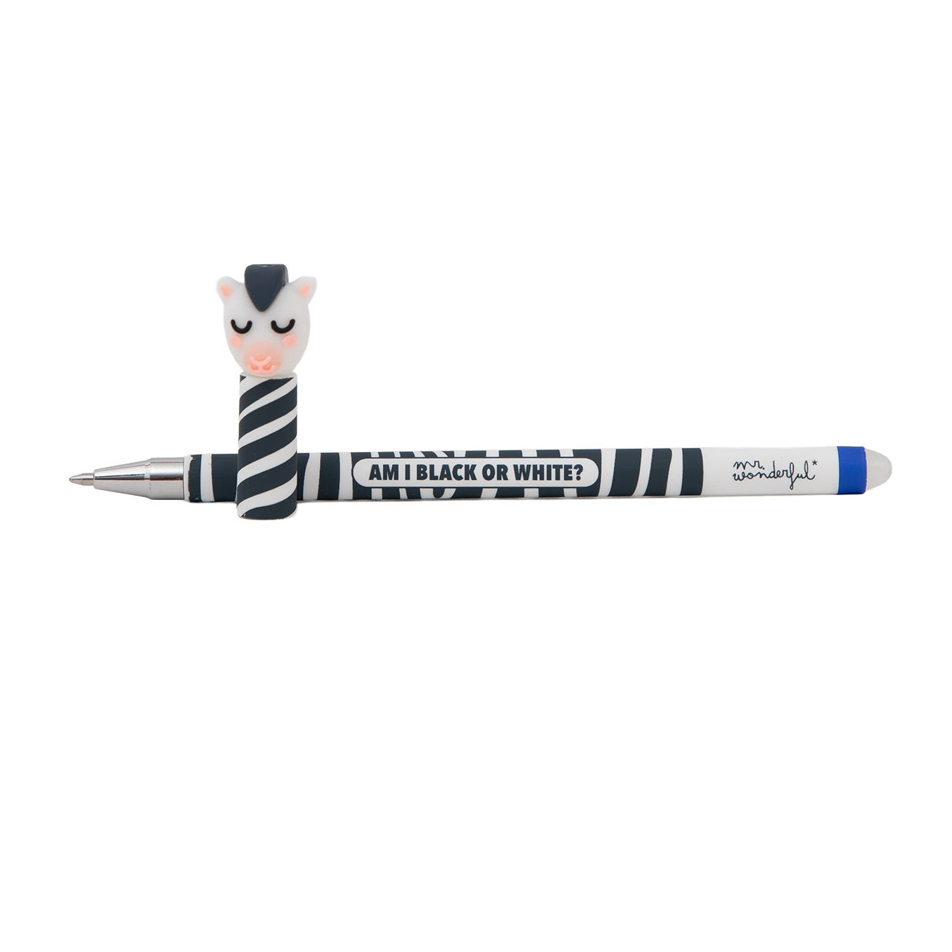 Bolígrafo borrable Bo-Bo Mr. Wonderful cebra - Am I black or white?