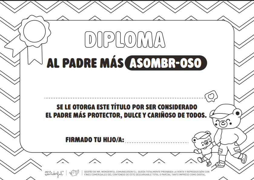 Diploma para el Día del Padre para imprimir: descarga gratis el premio al papá más asombr-oso