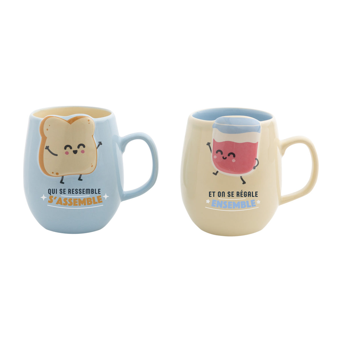 Lot de 2 mugs - Qui semble s'assembler et on se régale ensemble