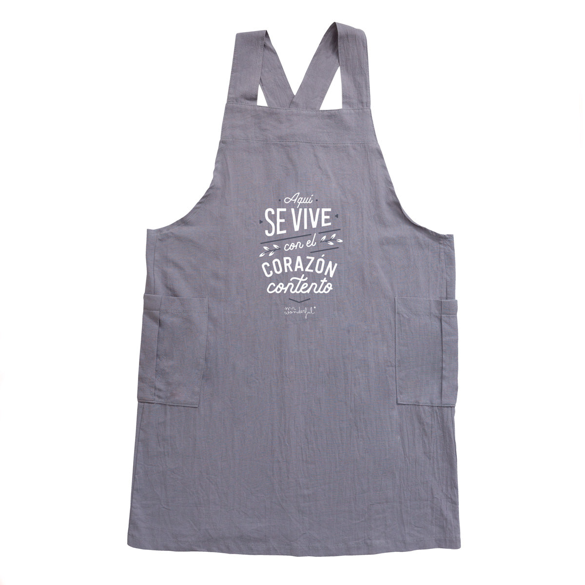 Delantal japonés - Aquí se vive con el corazón con