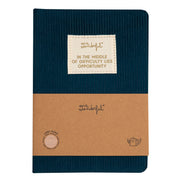 A5 notebook corduroy blue - In the middle of difficulty lies opportunity.