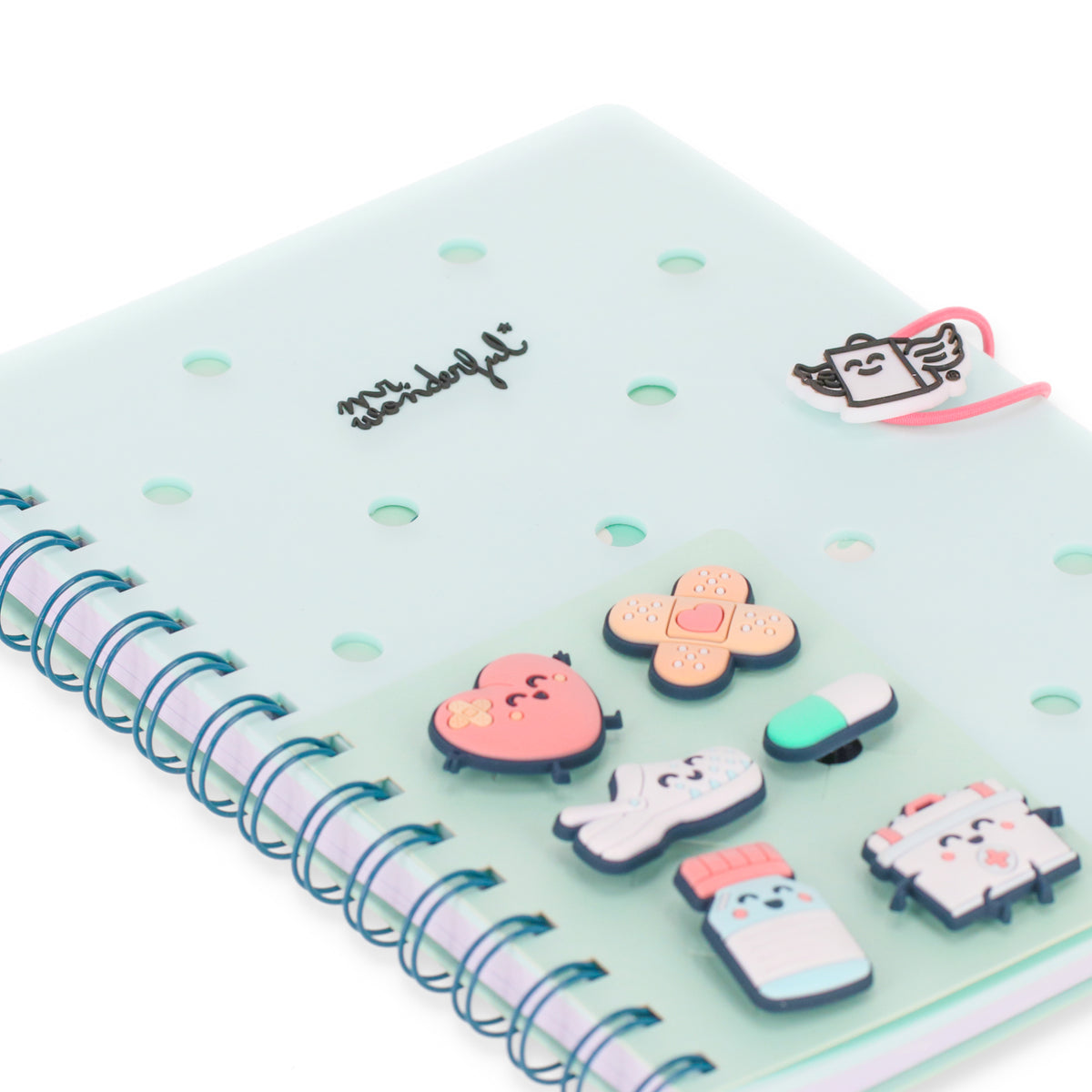 Set De Libreta A5 Con Charms Mr. Wonderful - Diseño Divertido Y Positivo, Color Verde