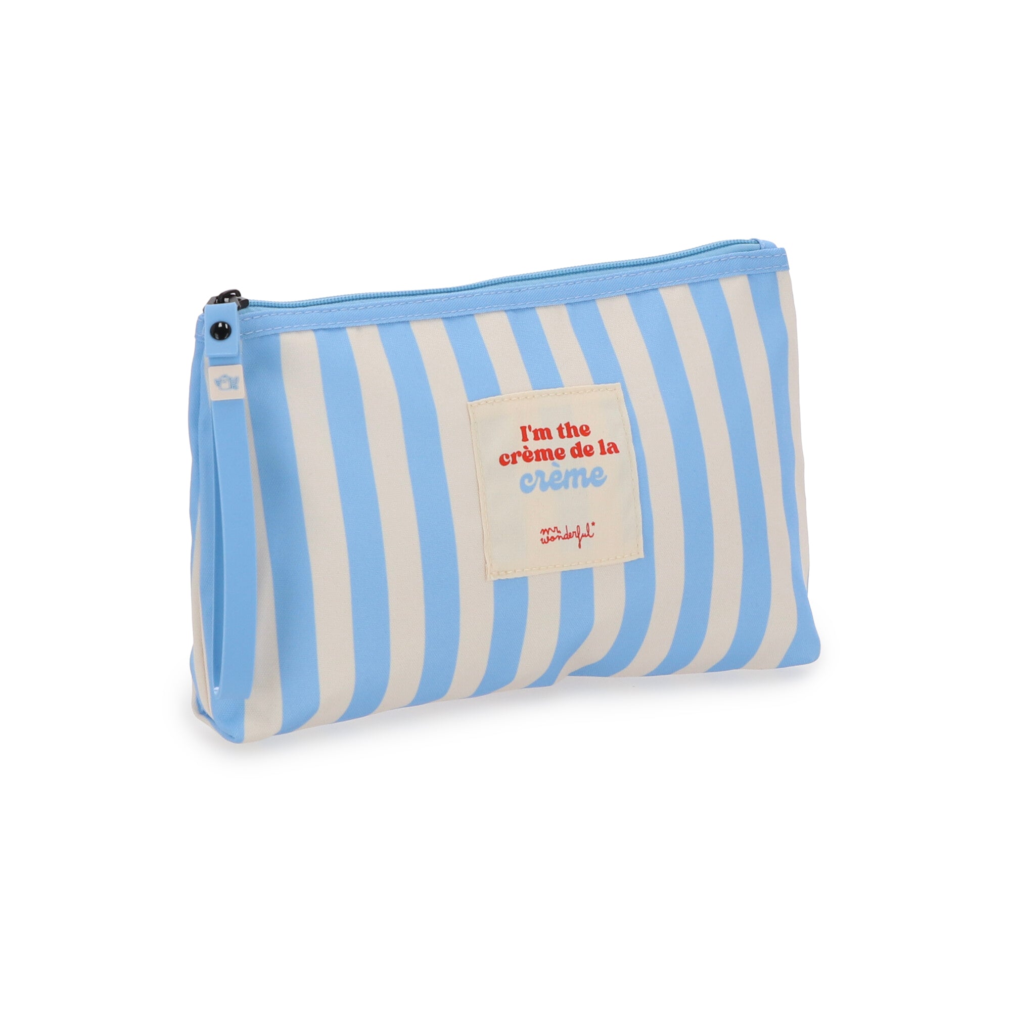 Waterproof toiletries bag blue and beige stripes - I'm the crème de la crème