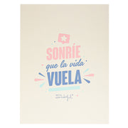 Lámina decorativa con frase Mr. Wonderful - Sonríe, que la vida vuela
