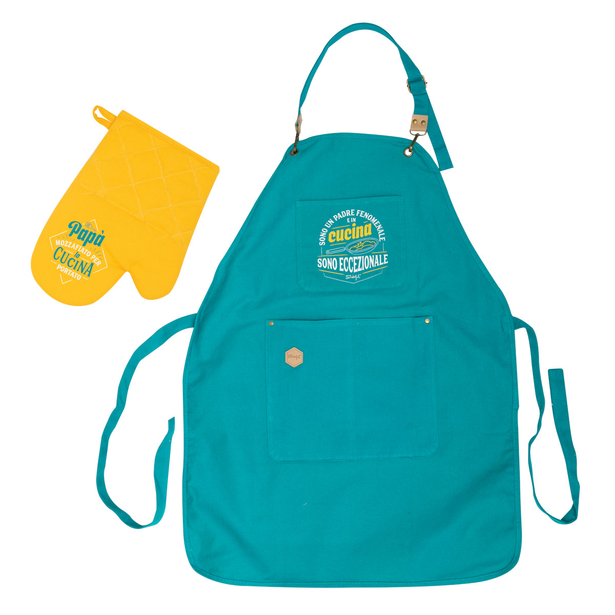 Grembiule + ensemble de pression - Je suis un père phénoménal et dans la cuisine, je suis très exceptionnel 