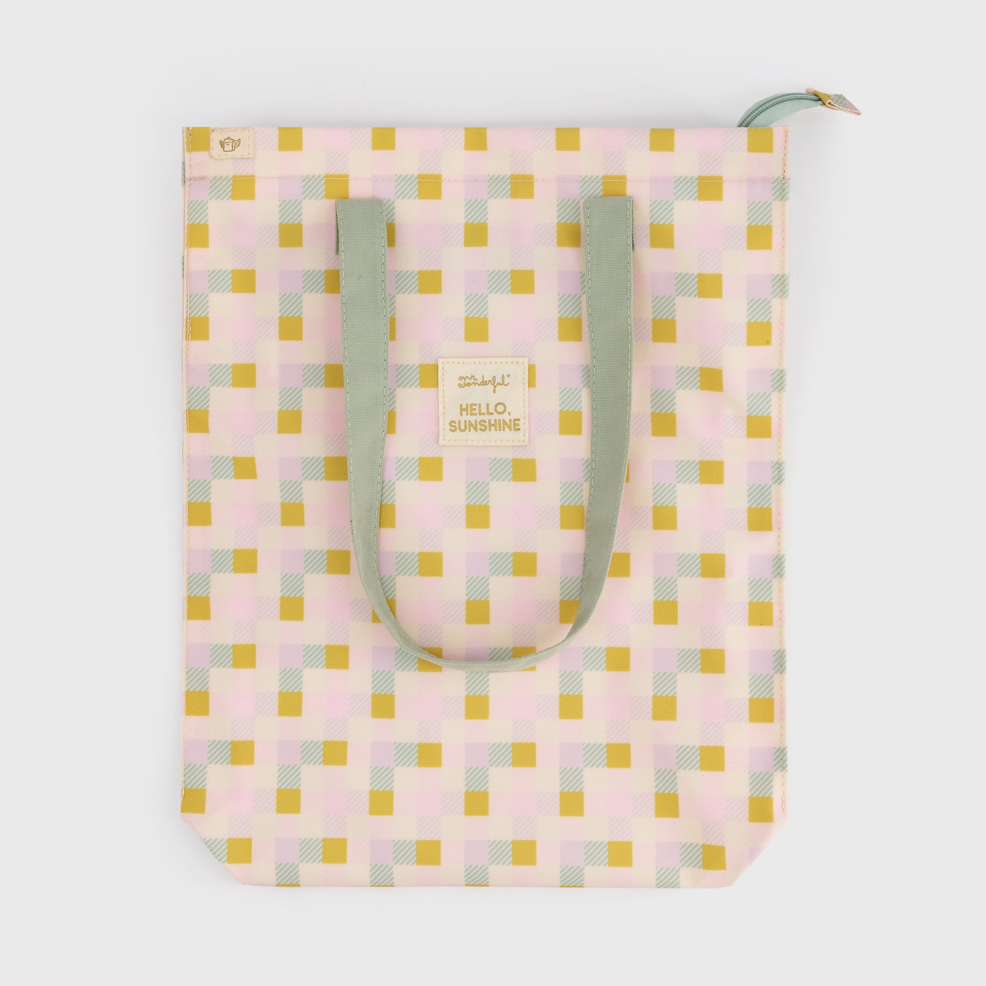 Tote bag cuadrados multicolor - Hello, sunshine!