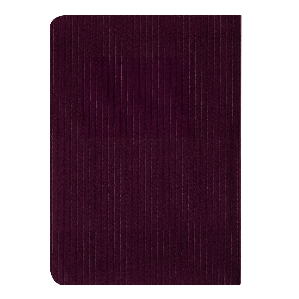 A6 notebook corduroy aubergine - In the middle of difficulty lies opportunity.
