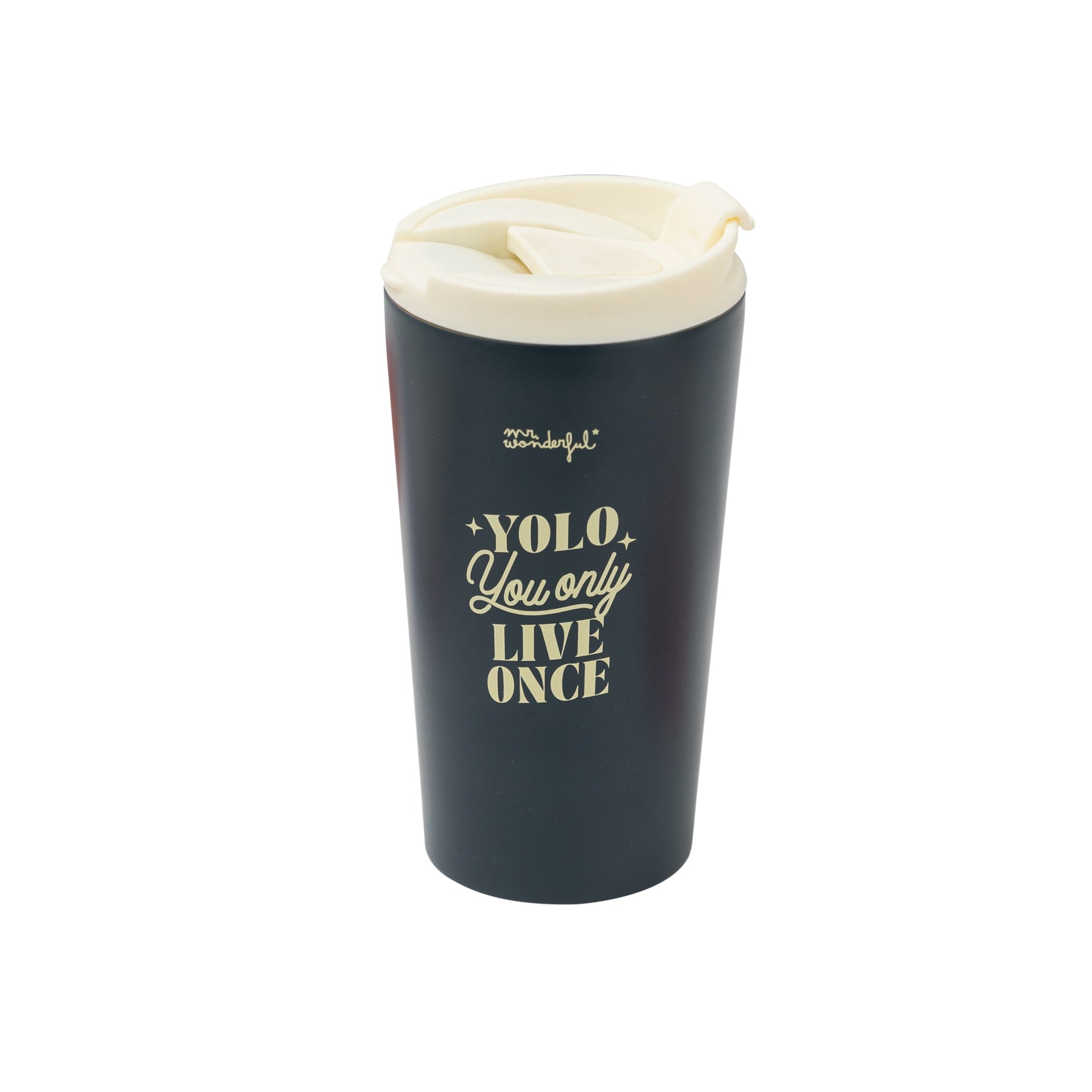 Taza para llevar con mensaje divertido de Mr. Wonderful