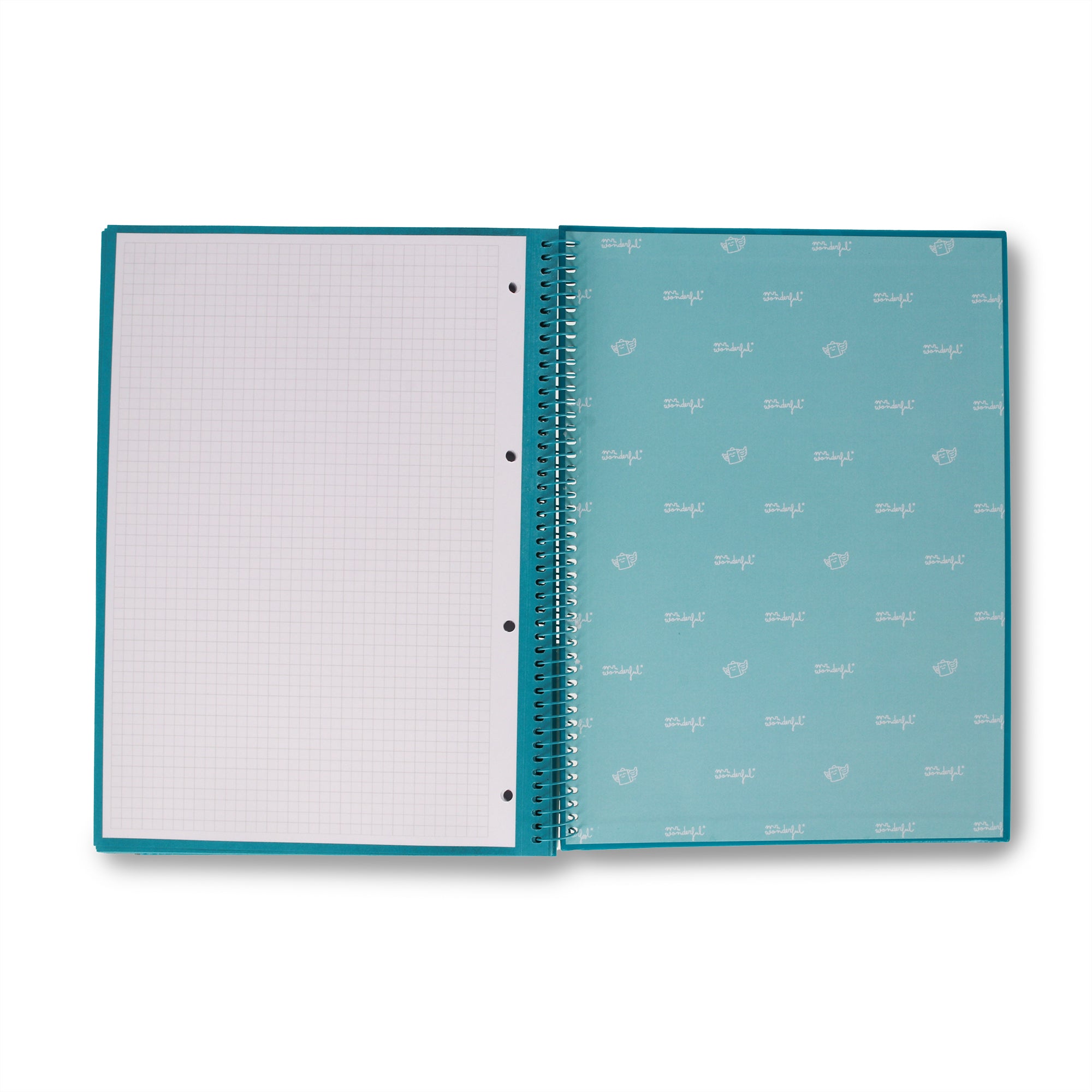 Libreta A4 Turquesa 80 sheets - Grid paper and micro-perforated