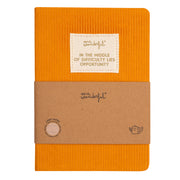 A5 notebook corduroy mustard - In the middle of difficulty lies opportunity.