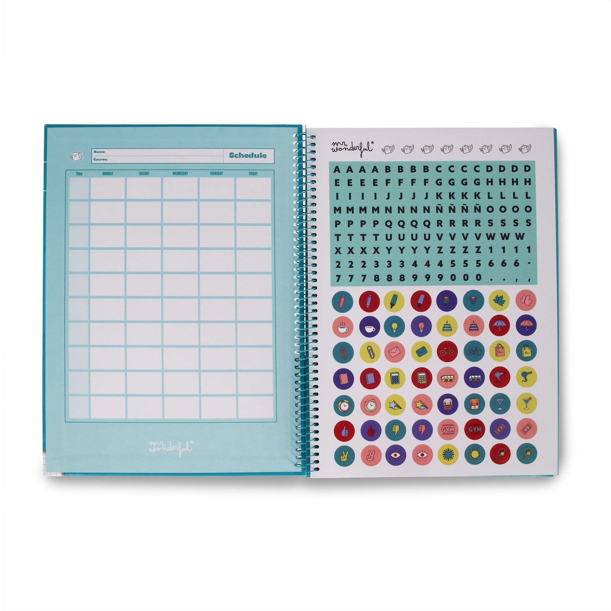 Libreta A4 Turquesa 80 sheets - Grid paper and micro-perforated