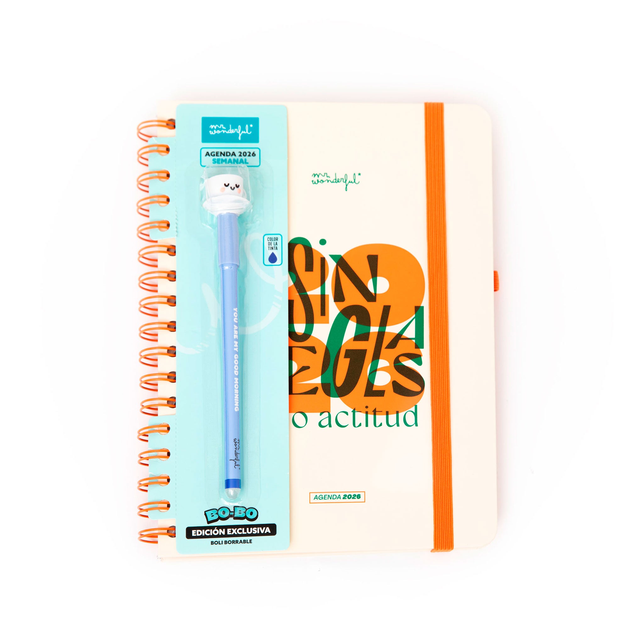 Agenda Office 2026 Semanal - Sin reglas, solo actitud | Mr.Wonderful con boli borrable Bo-Bo gratis