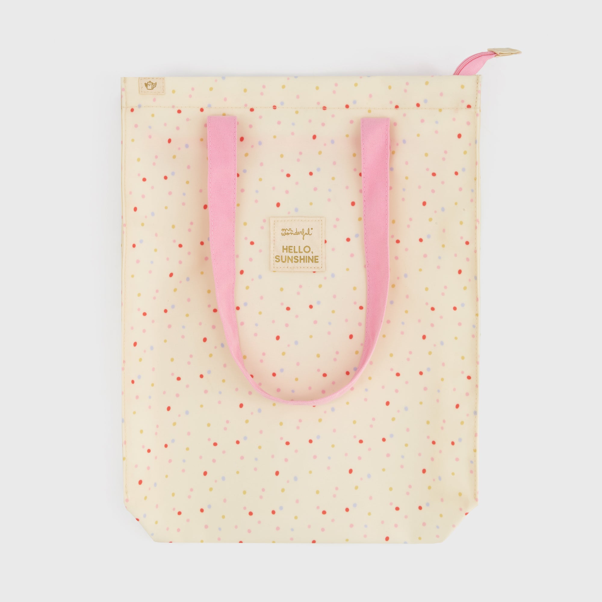 Tote bag multicoloured polka dots - Hello, sunshine!
