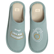 Zapatillas para mujer o niña con frase Mr. Wonderful Talla 31-35 Aguacate - You are funtastic