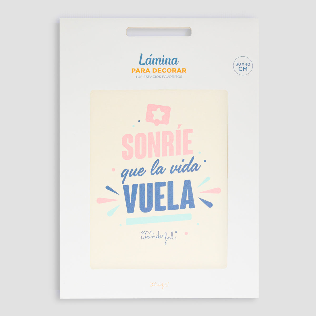 Lámina decorativa - Sonríe, que la vida vuela