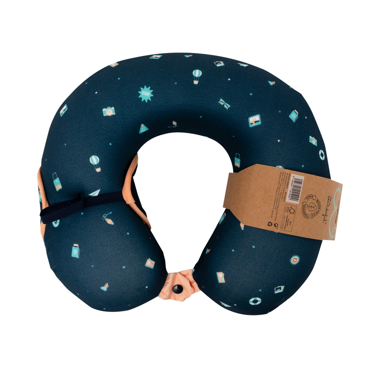 Travel pillow with sleep mask Blue - Flying to my dreams