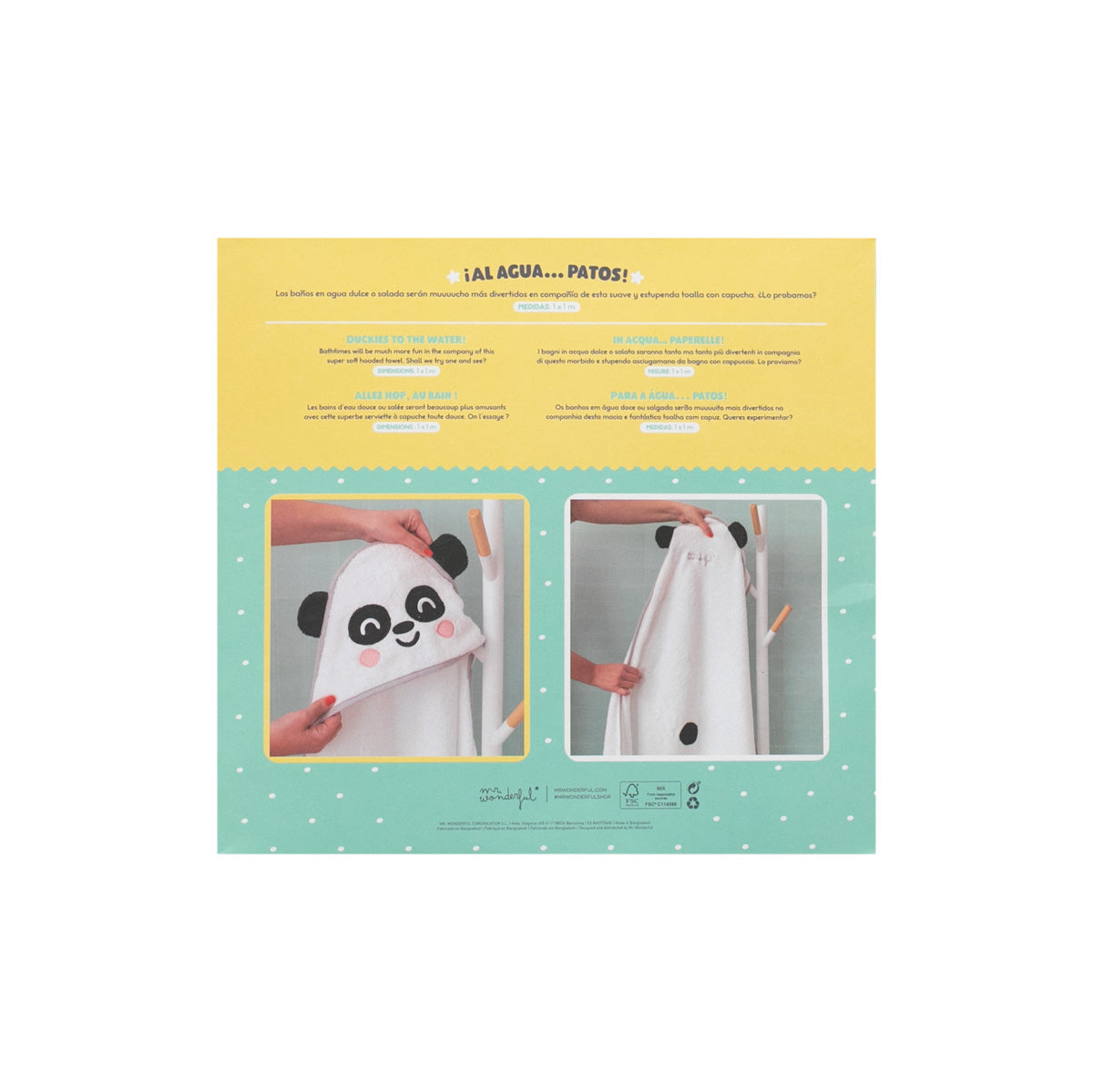 Hooded towel for super fun bathtimes - Panda bear
