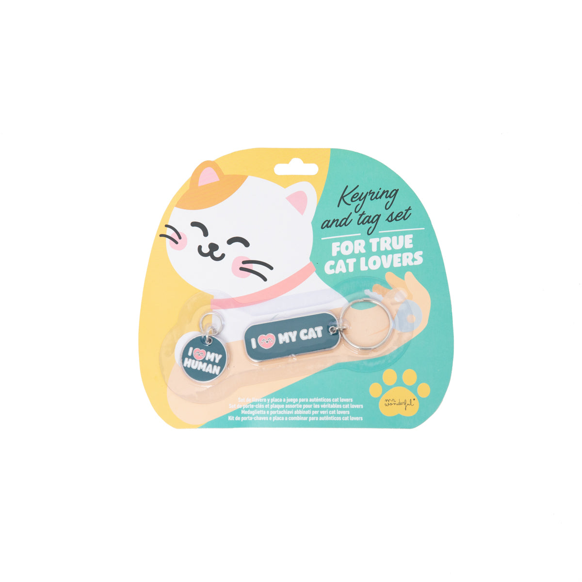 Keyring + tag set for true cat lovers