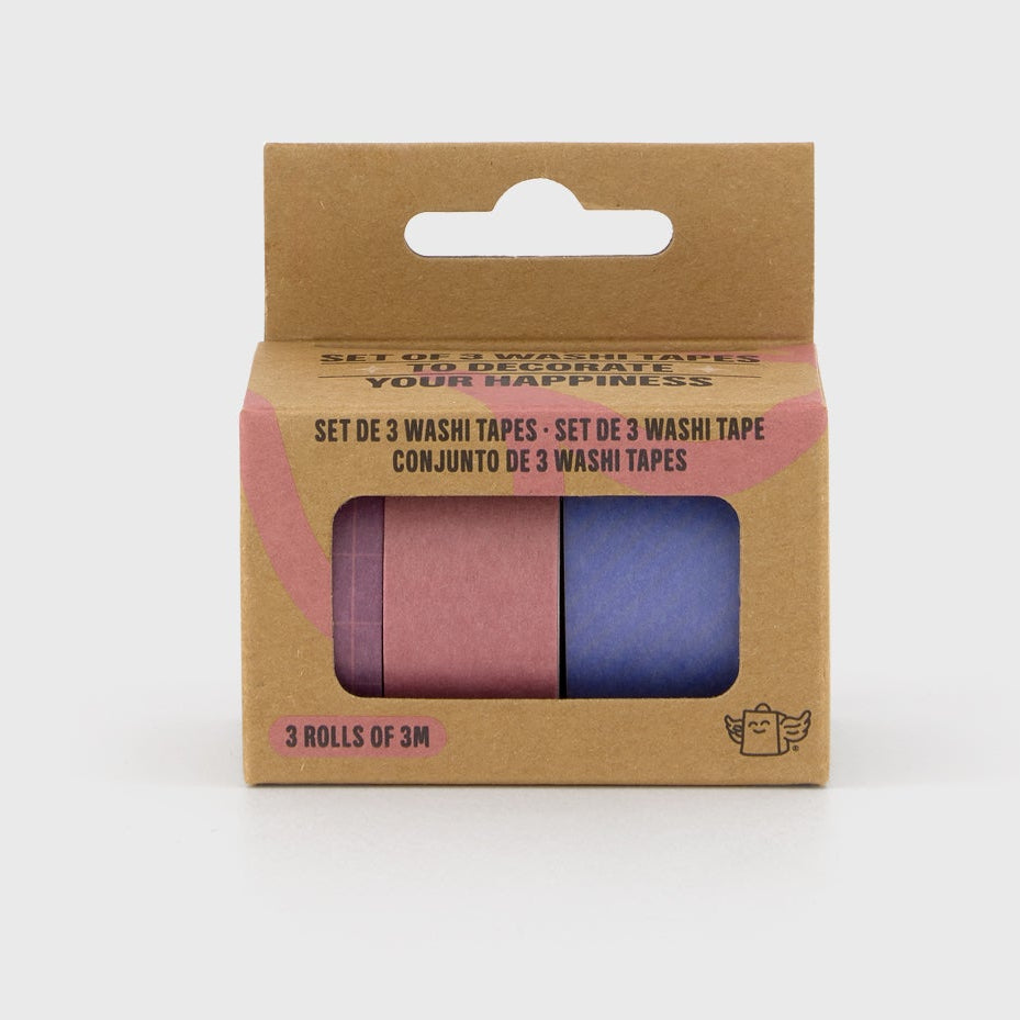 Set de 3 washi tapes para decorar tu felicidad - Lila