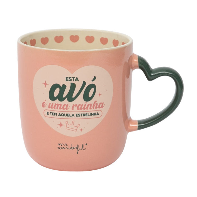 Caneca com mensagem para avós Mr. Wonderful - Esta avó é uma rainha e tem aquela estrelinha