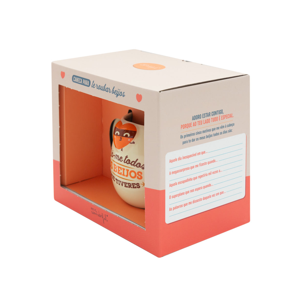 Caneca coração bandido - Donne-moi tous les beijos que tu as 
