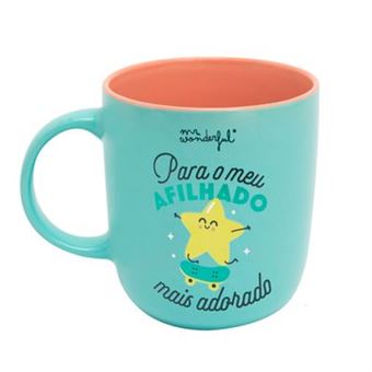 Caneca com mensagem Mr. Wonderful para afilhados - Para o meu afilhado mais adorado