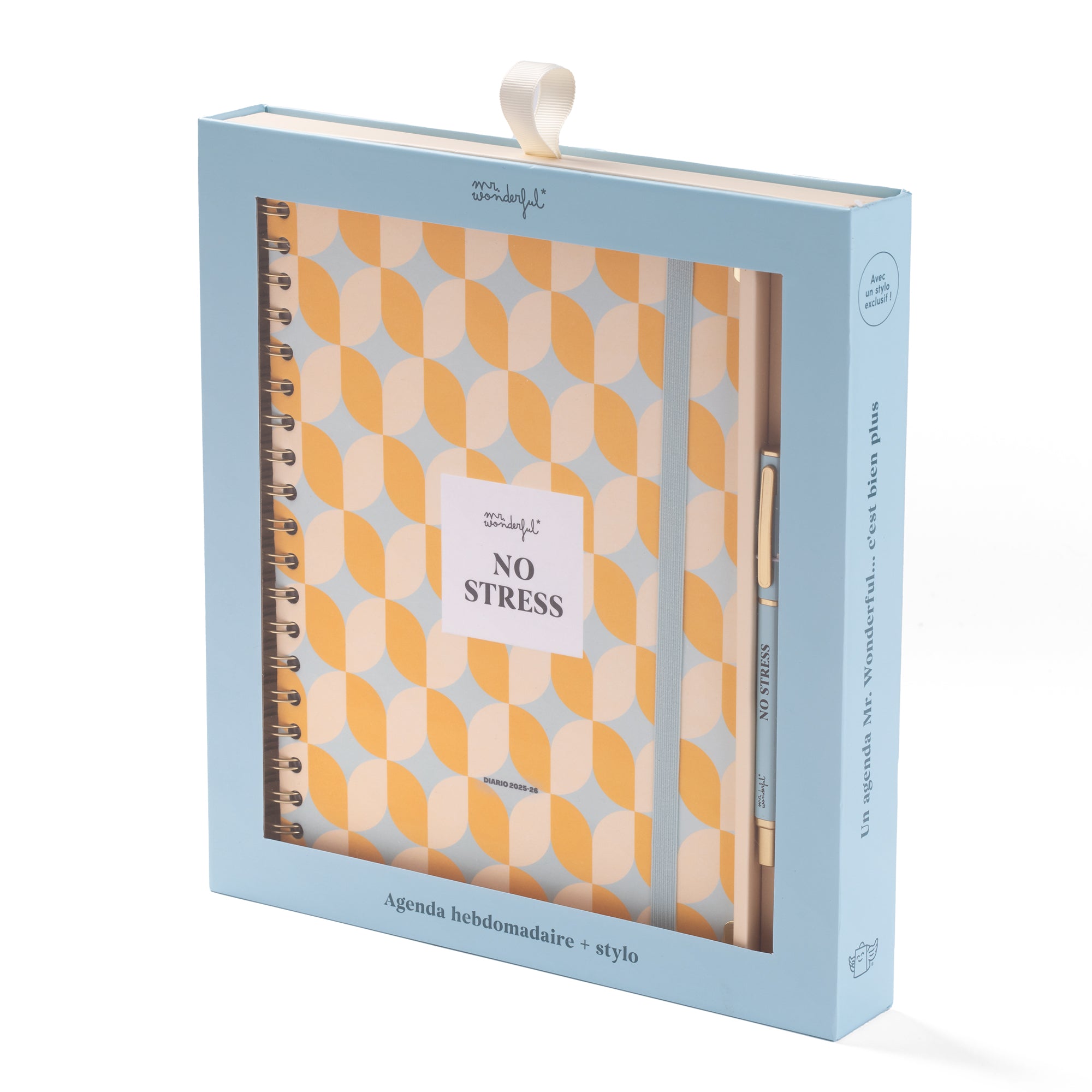 Set d'Agenda Office 2025-26 Semainier Grand format + stylo - No stress
