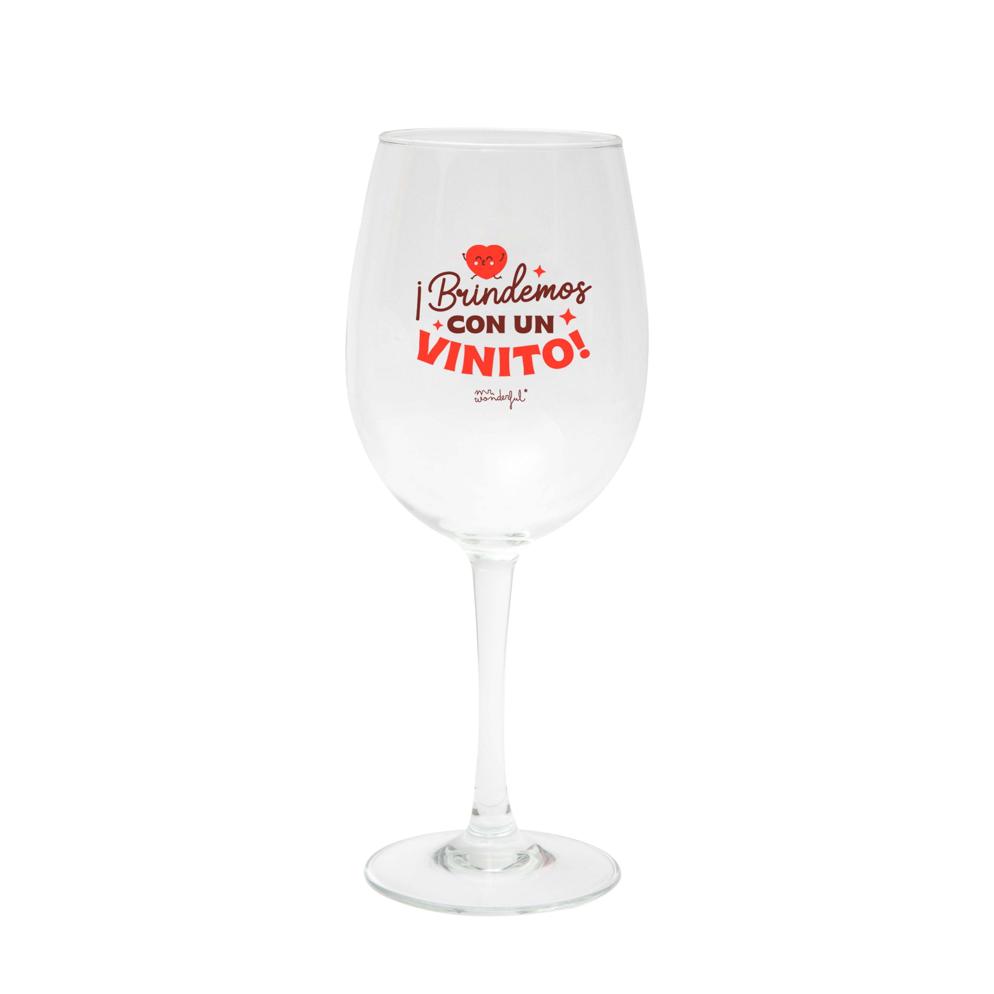 Set de 2 copas de vino - Contigo todo es más bonito. ¡Brindemos con un vinito!