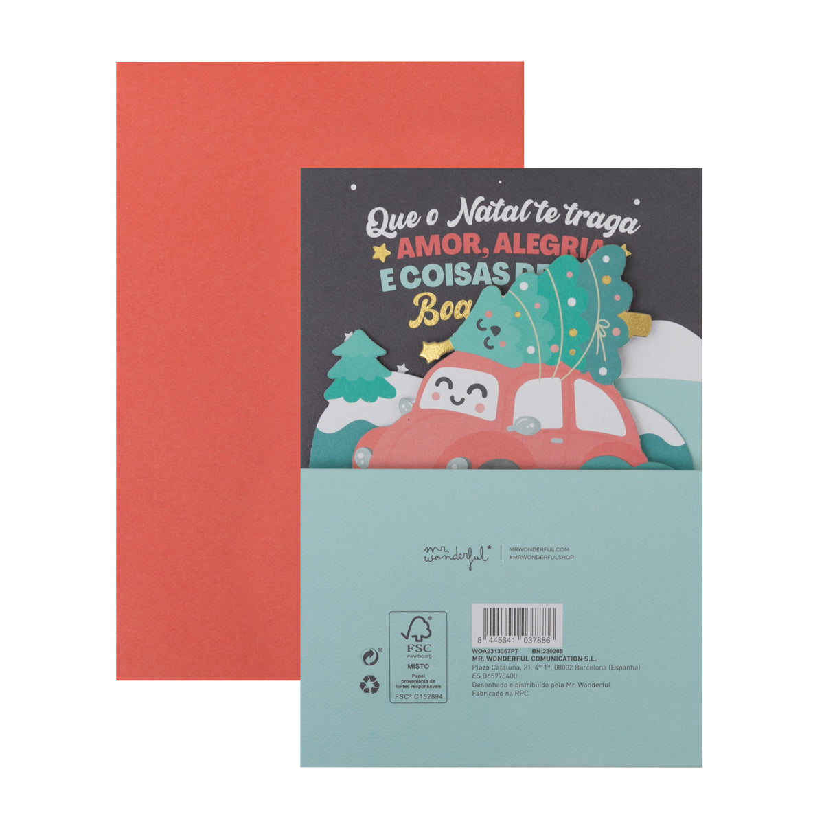 Cartão Postal de Natal - Que o Natal te traga amor, alegria e essas coisas 