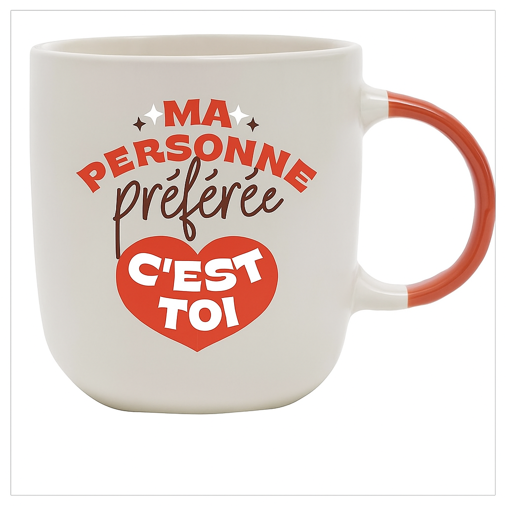 Mug avec message surprise d'amour en français Mr. Wonderful - Ma personne préférée... c'est toi