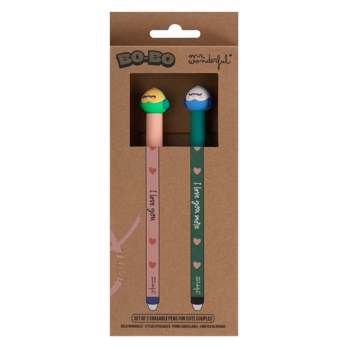 Set de 2 Bolis Borrables Bo-Bo para parejas - I love you more