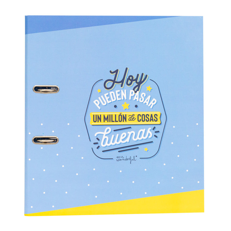 Archivador de anillas con palanca Mr. Wonderful - Hoy pueden pasar un millón de cosas buenas