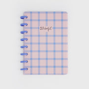 A5 notebook - Blue and pink checks