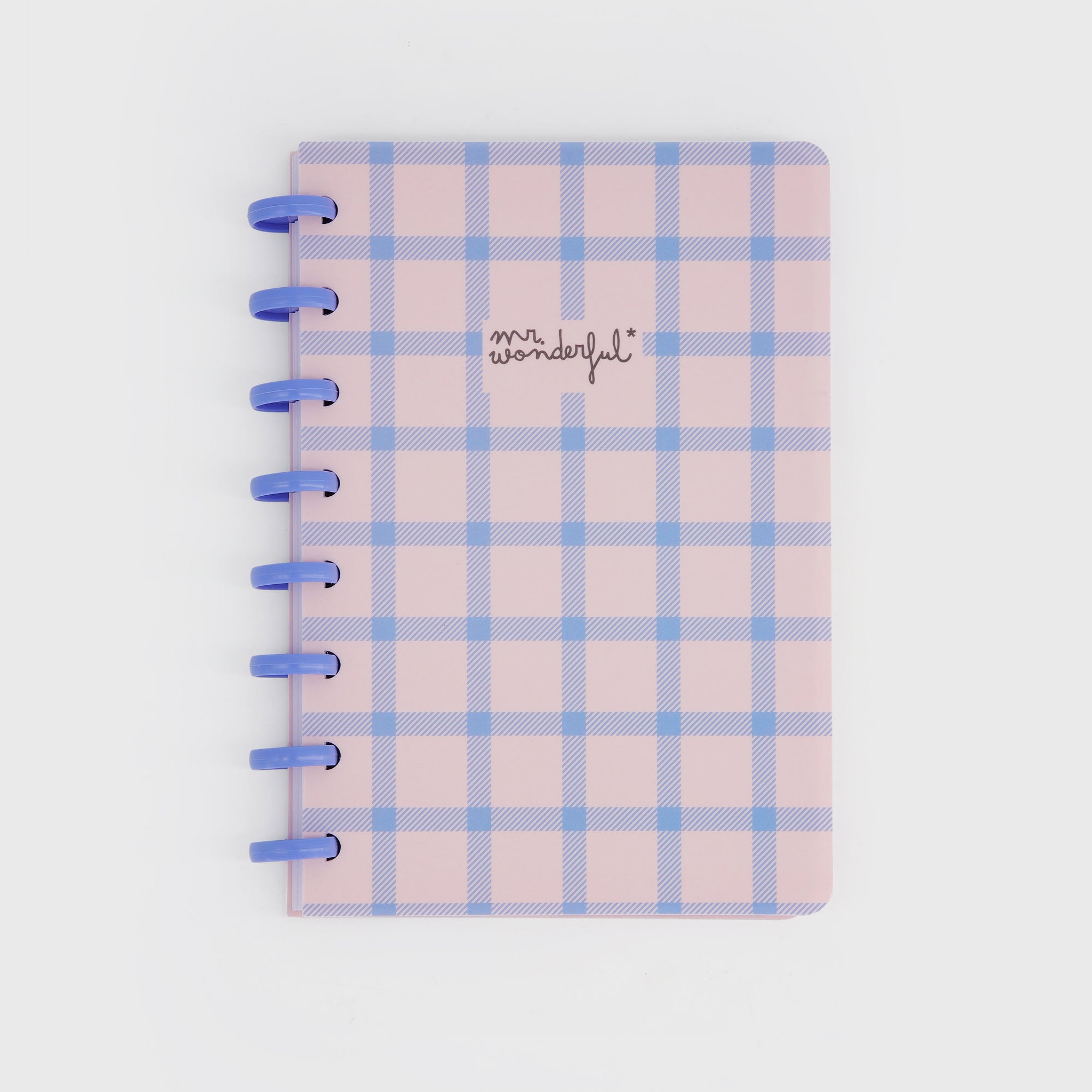 A5 notebook - Blue and pink checks