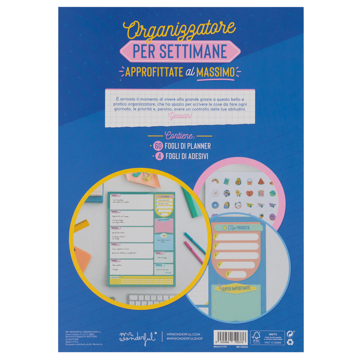 Organizzatore per settimane approfittate al massimo