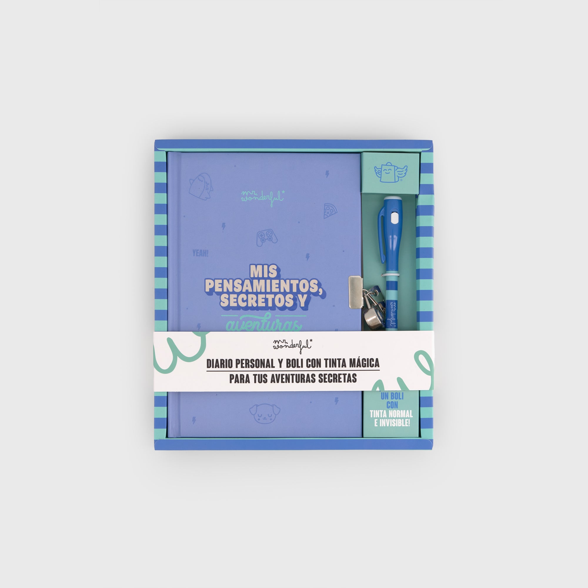 Diario personal + boli con tinta normal e invisible - Mis pensamientos, secretos y aventuras