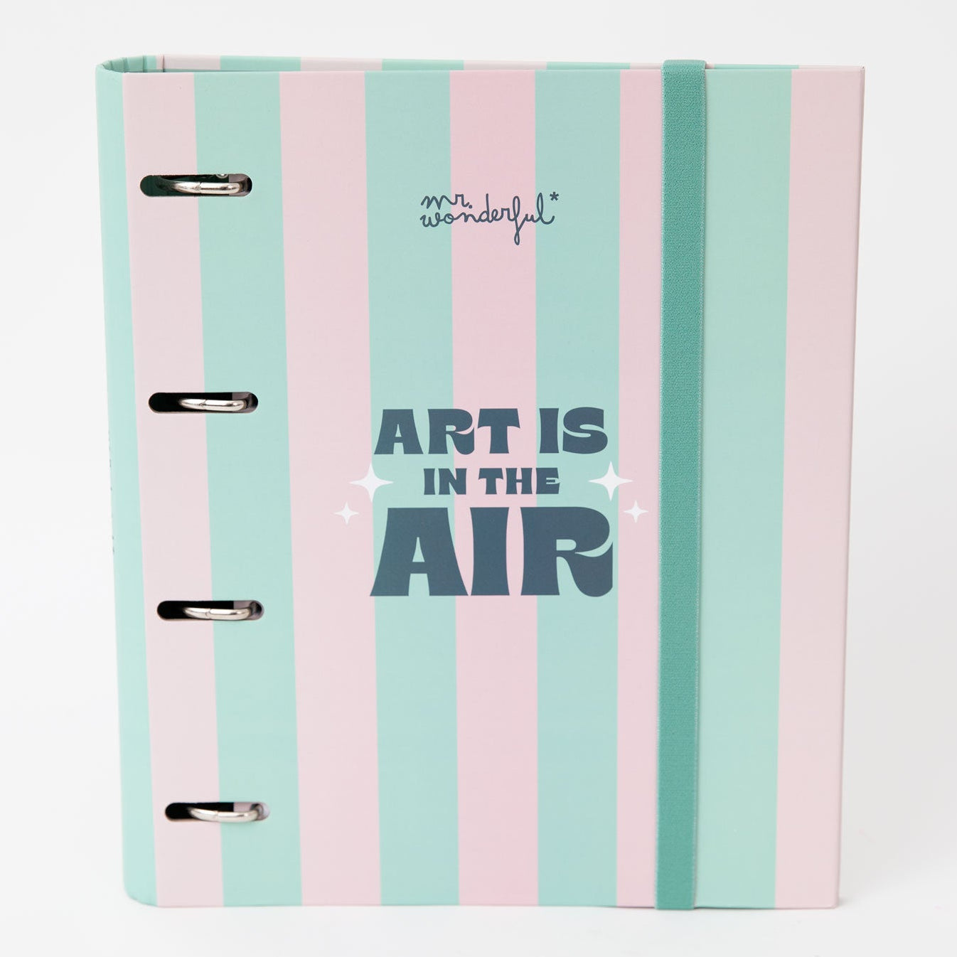 Carpeta archivadora con anillas y folios con mensaje Mr. Wonderful - Art is in the air