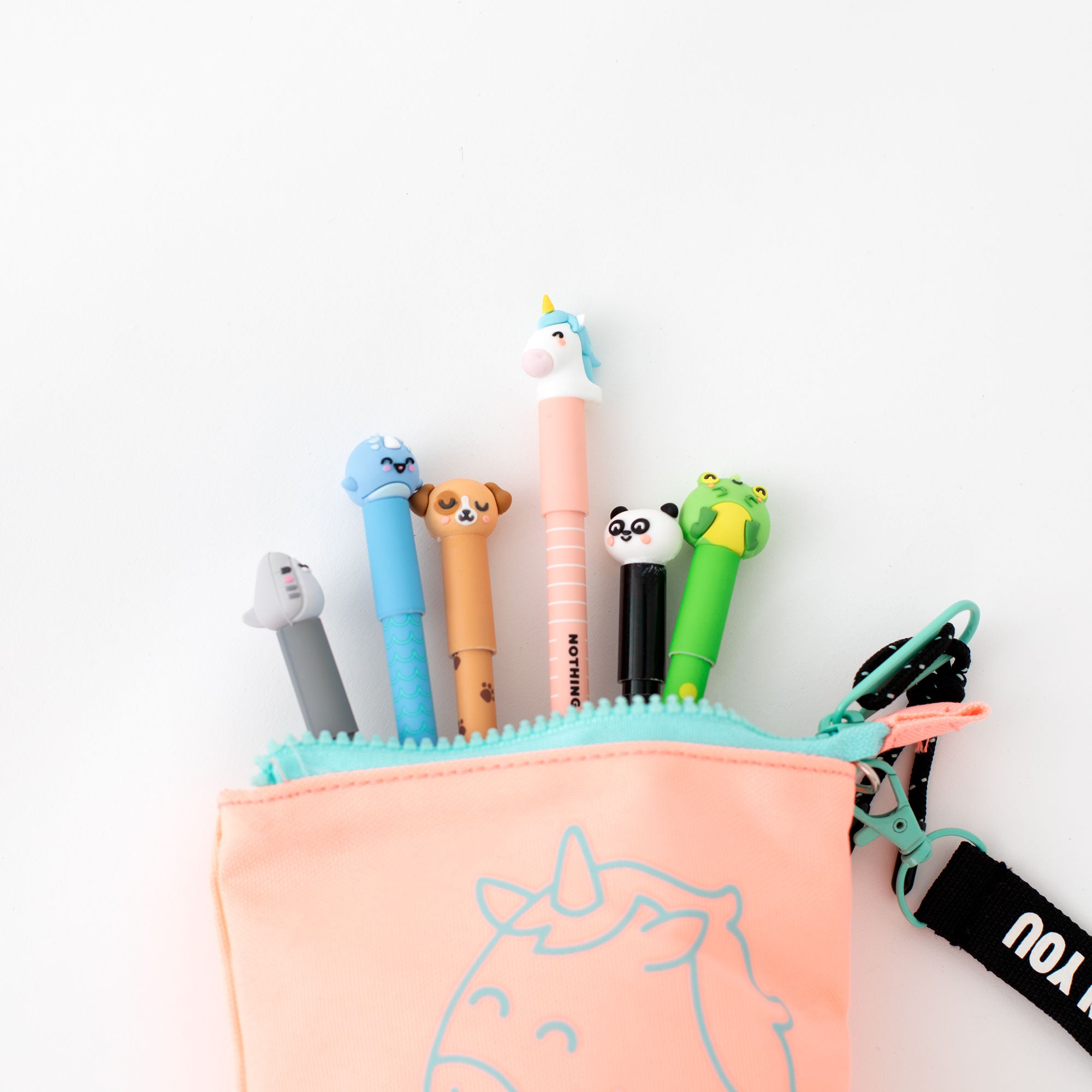 Set de 6 bolis borrables Bo-Bo + estuche extensible rosa - Time to believe in you