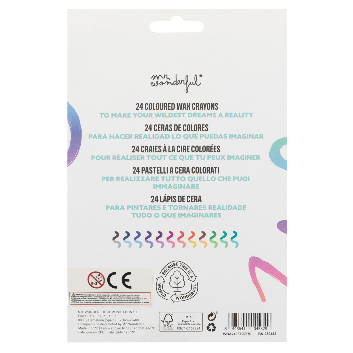 Coffret de 12 crayons de cire de couleur pour réaliser vos rêves les plus fous. 