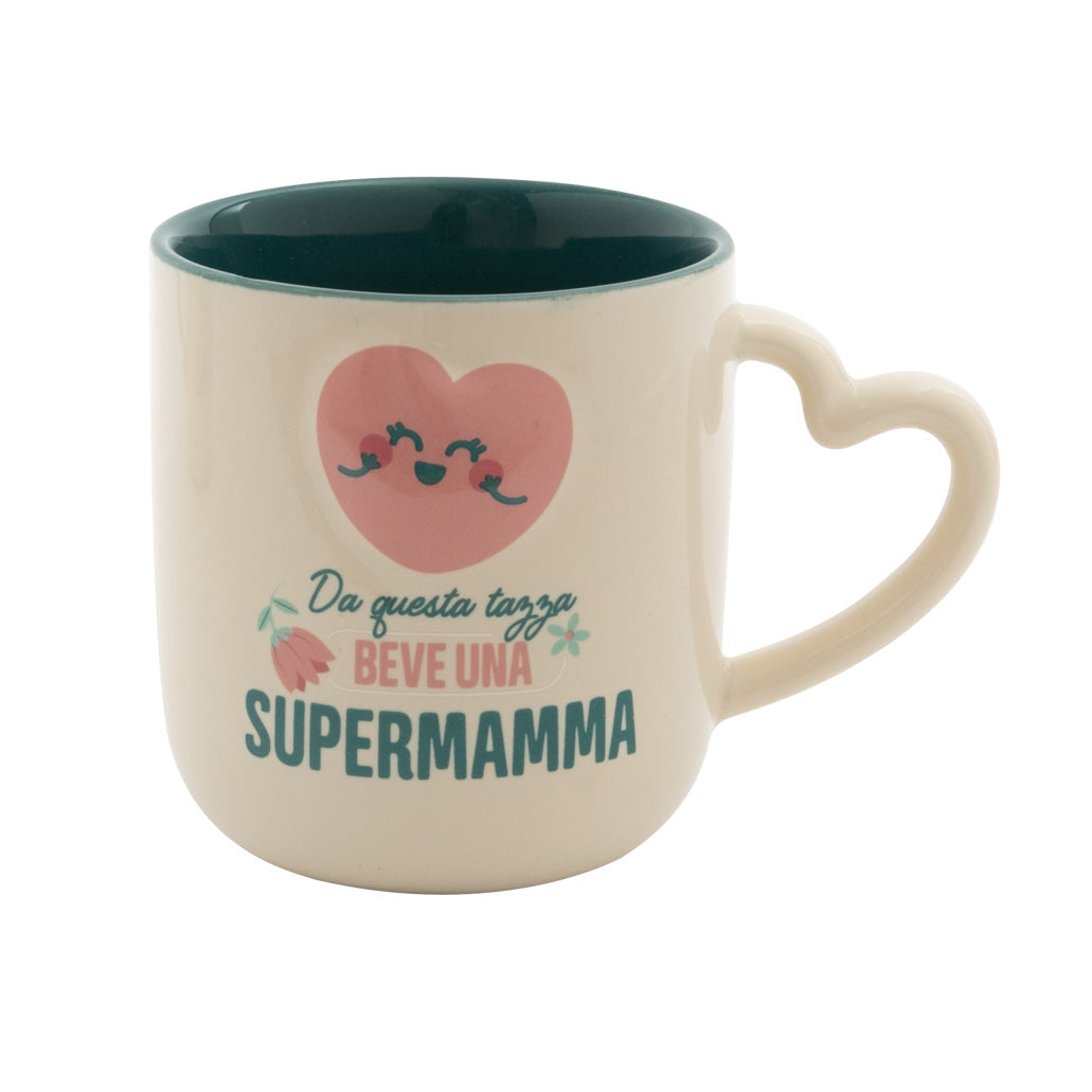 Tazza con messaggio per le mamme in italiano Mr. Wonderful Festa della Mamma - Da questa tazza beve una supermamma