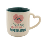 Tazza con messaggio per le mamme in italiano Mr. Wonderful Festa della Mamma - Da questa tazza beve una supermamma