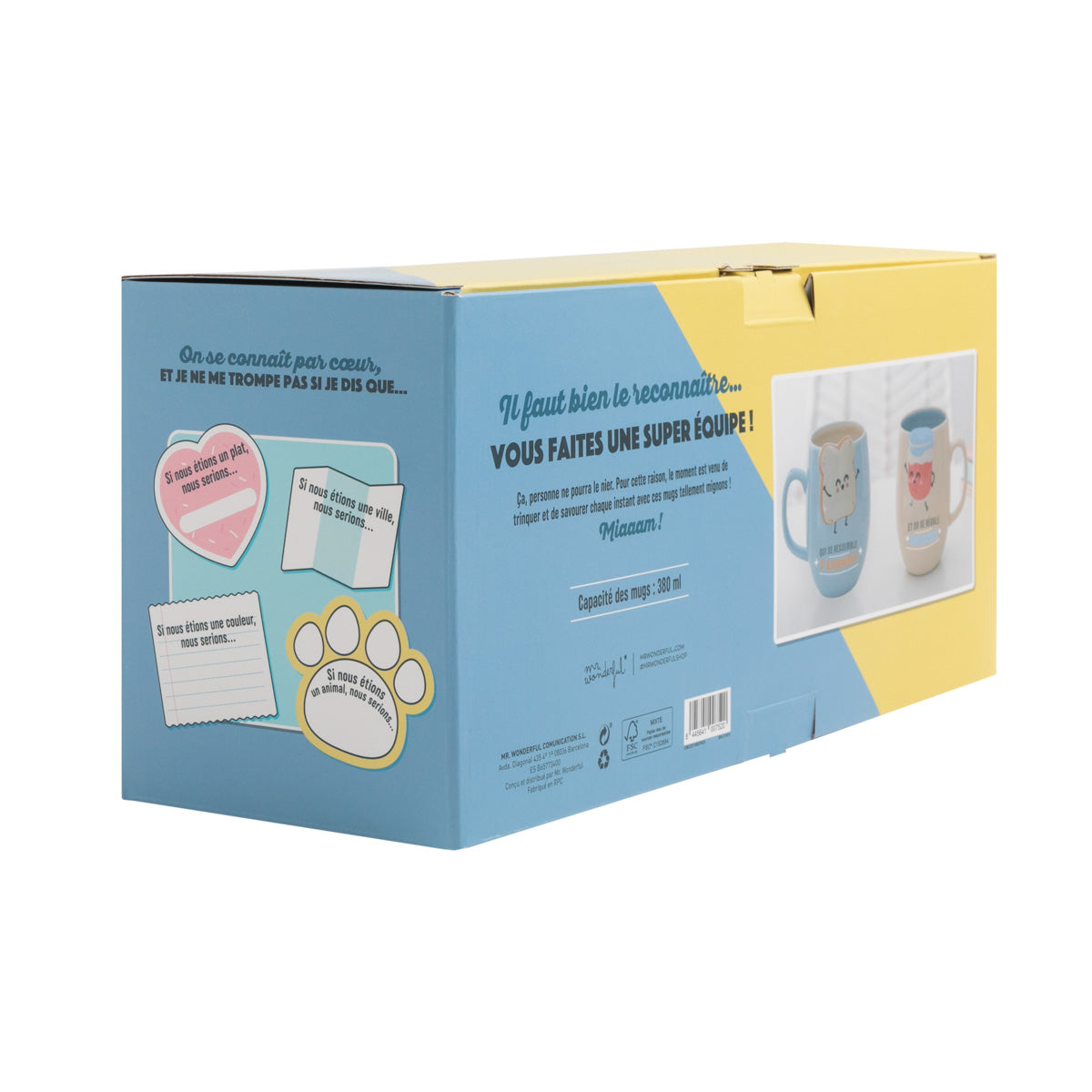 Lot de 2 mugs - Qui semble s'assembler et on se régale ensemble