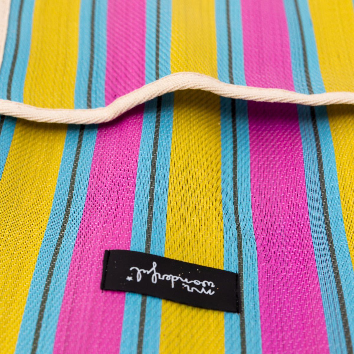 Stripe pattern bag - Yellow and purple