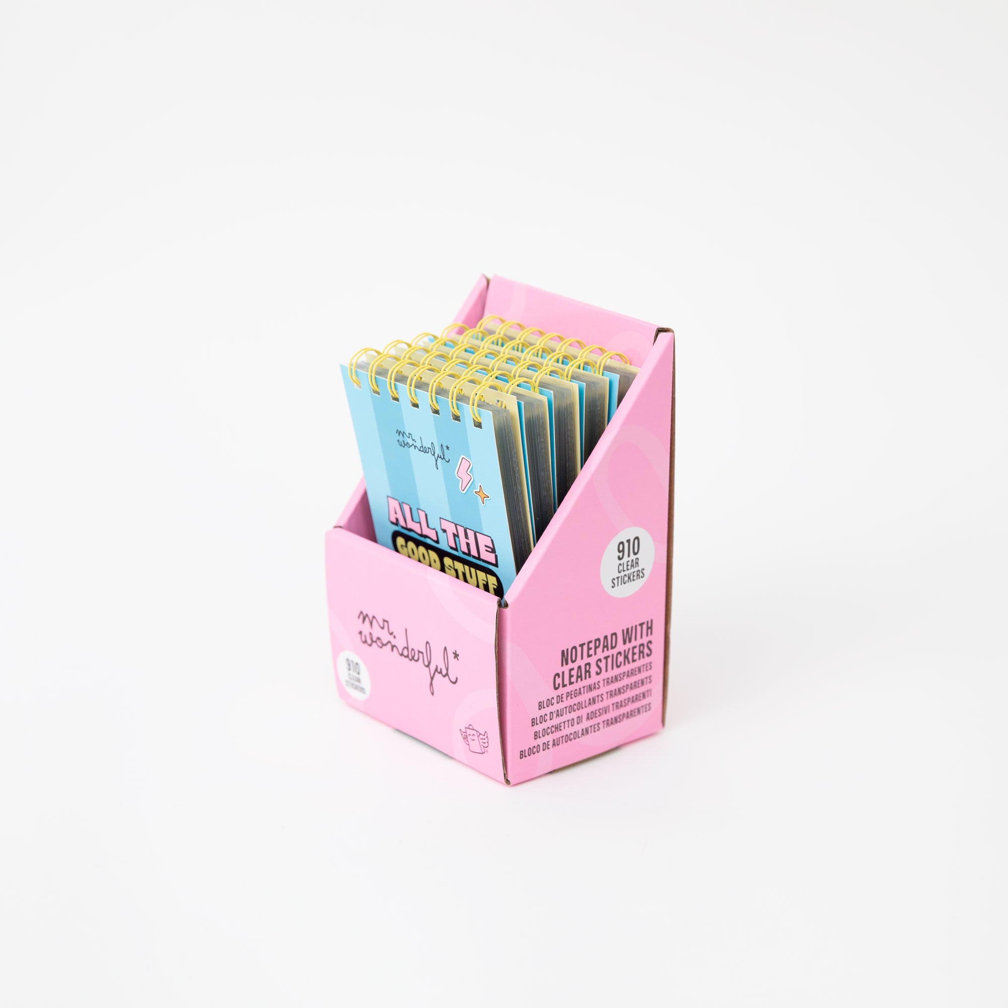 Notepad with clear stickers - All the good stuff rubs off