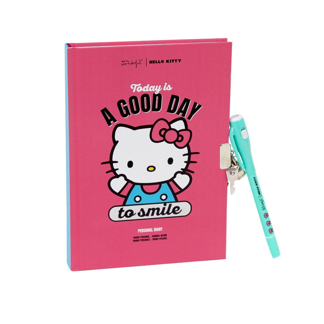 Diario personal con candado y boli mágico Hello Kitty x Mr. Wonderful