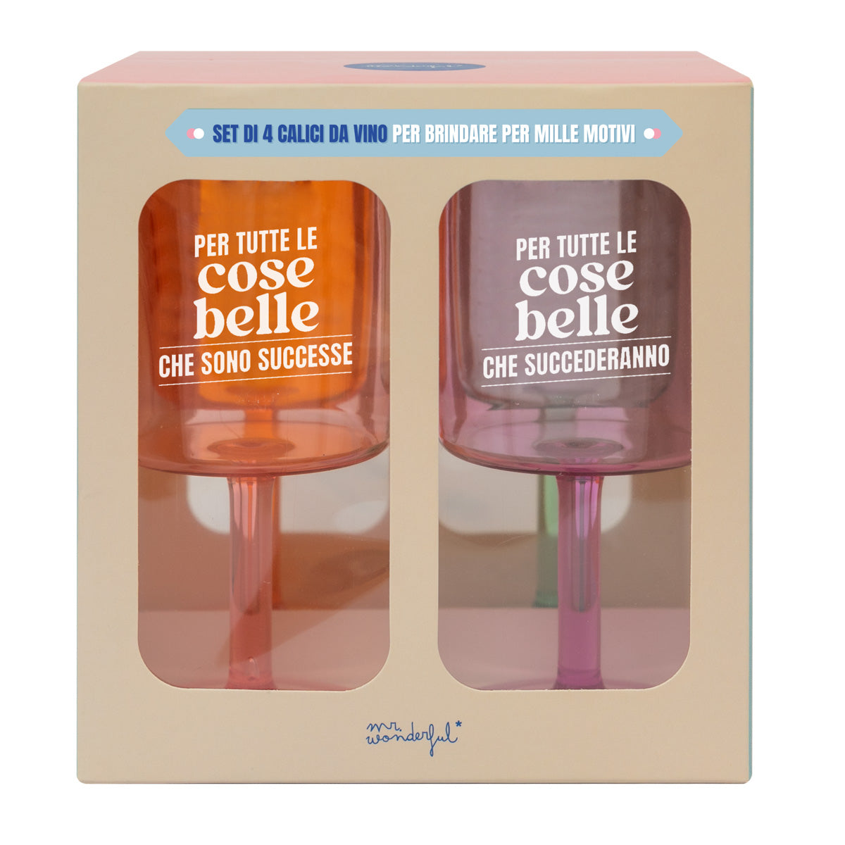 Coffret de 4 coupes à vin pour trinquer pour mille raisons 