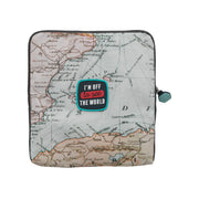 Blue foldable travel bag - I'm off to see the world