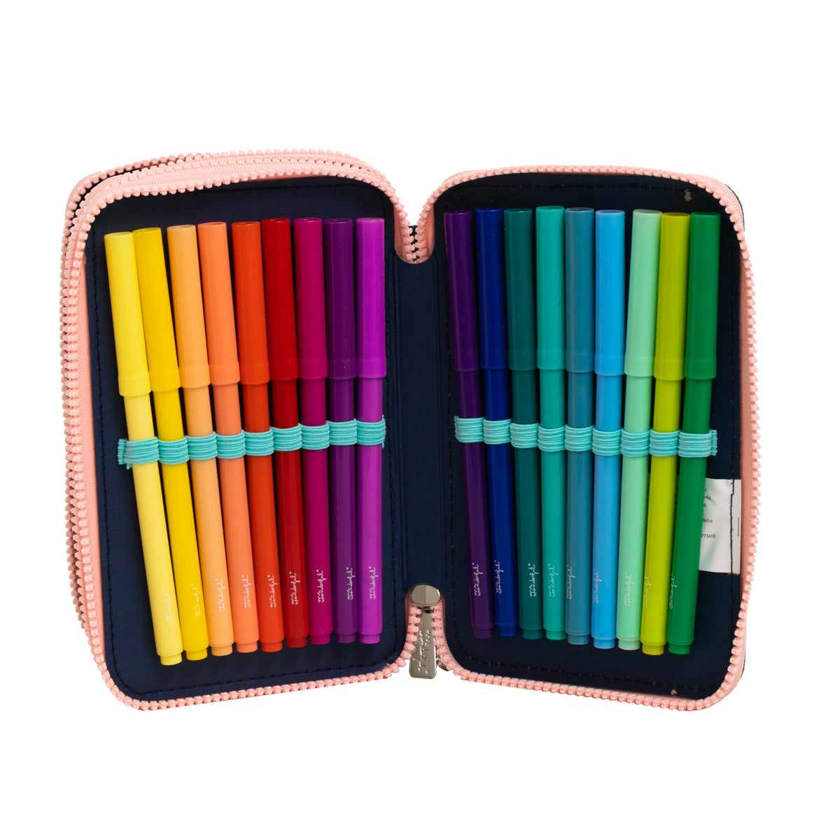 Trousse scolaire complète à 3 compartiments - Notes, griffonnages et quatre rires 